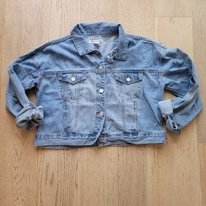 Classic Light Blue, Urban Planet Cropped Jean Jacket - Size XL